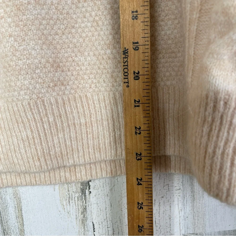Madewell Knit Sweater Women's Medium Neutral‎ with Ribbed Collar Light Academia